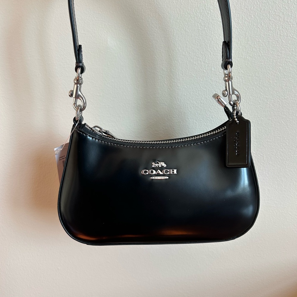 New Coach Teri Mini Crossbody Bag Silver/Black